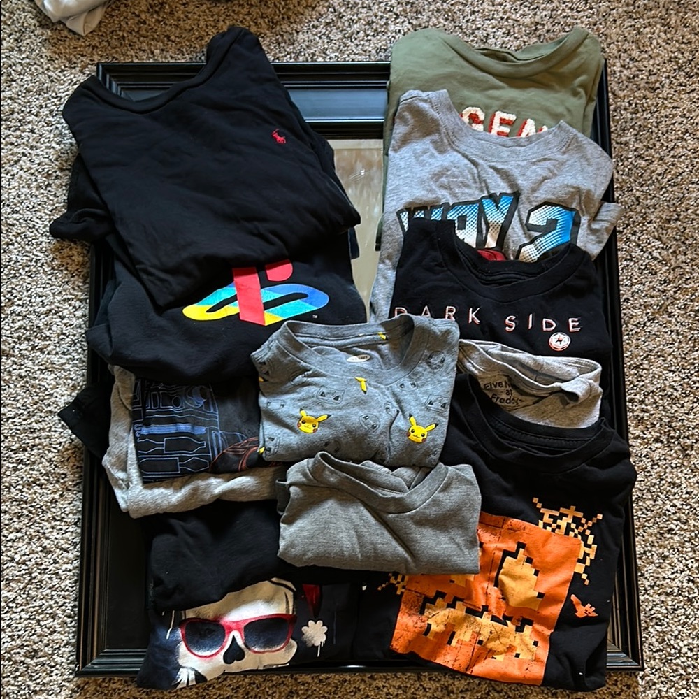 Kids Black Graphic T-Shirt